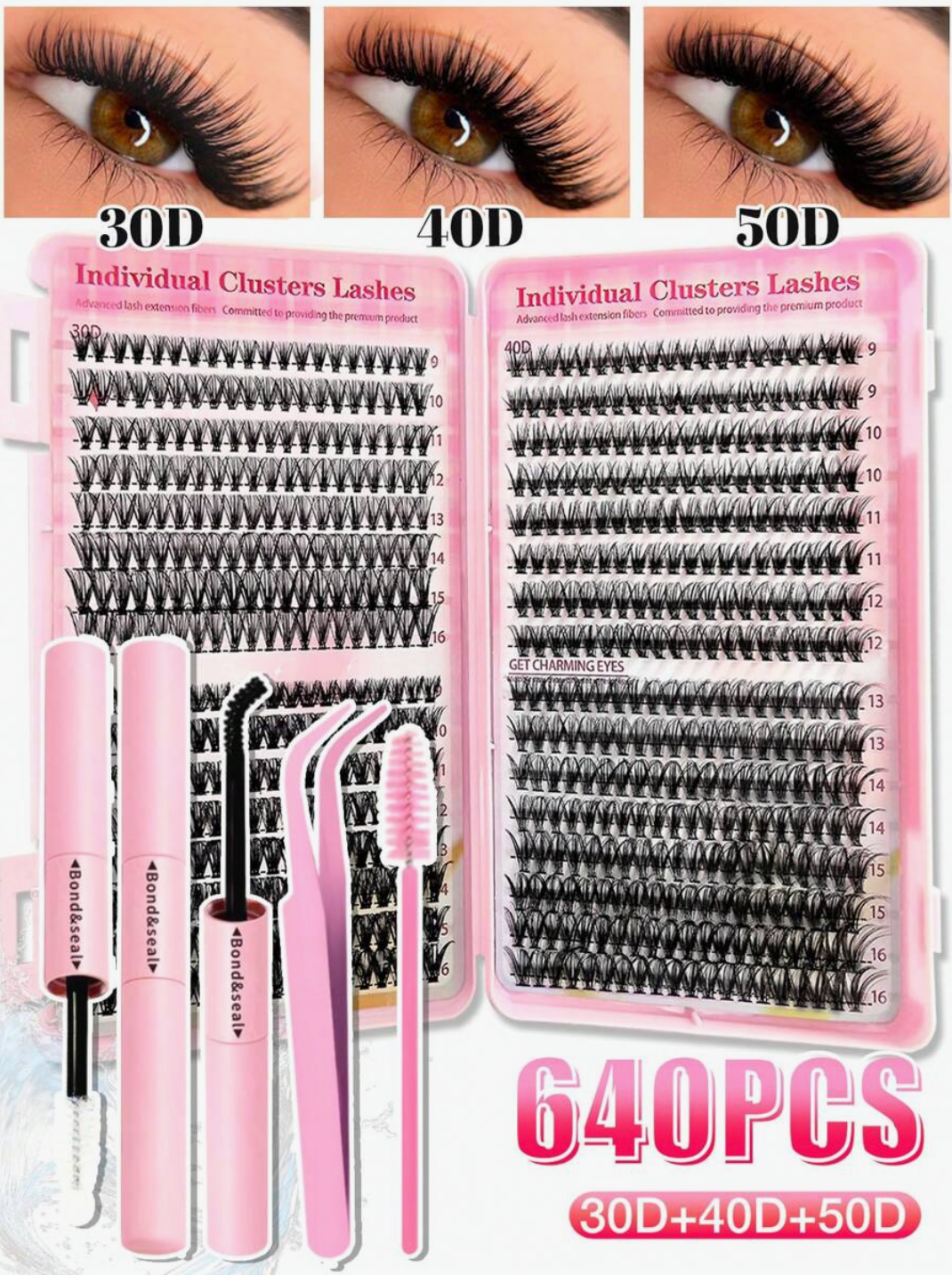 640-Piece D Curl DIY Eyelash Extension Kit