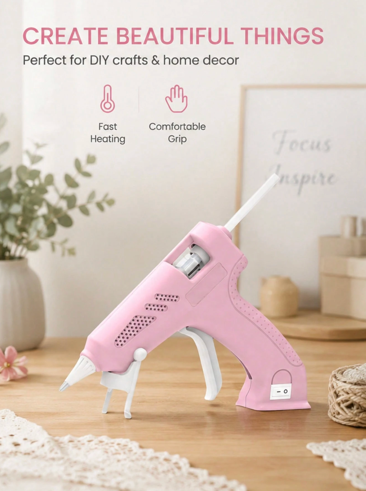 Cordless Hot Glue Gun Kit – USB Rechargeable Glue Gun with 20 Glue Sticks