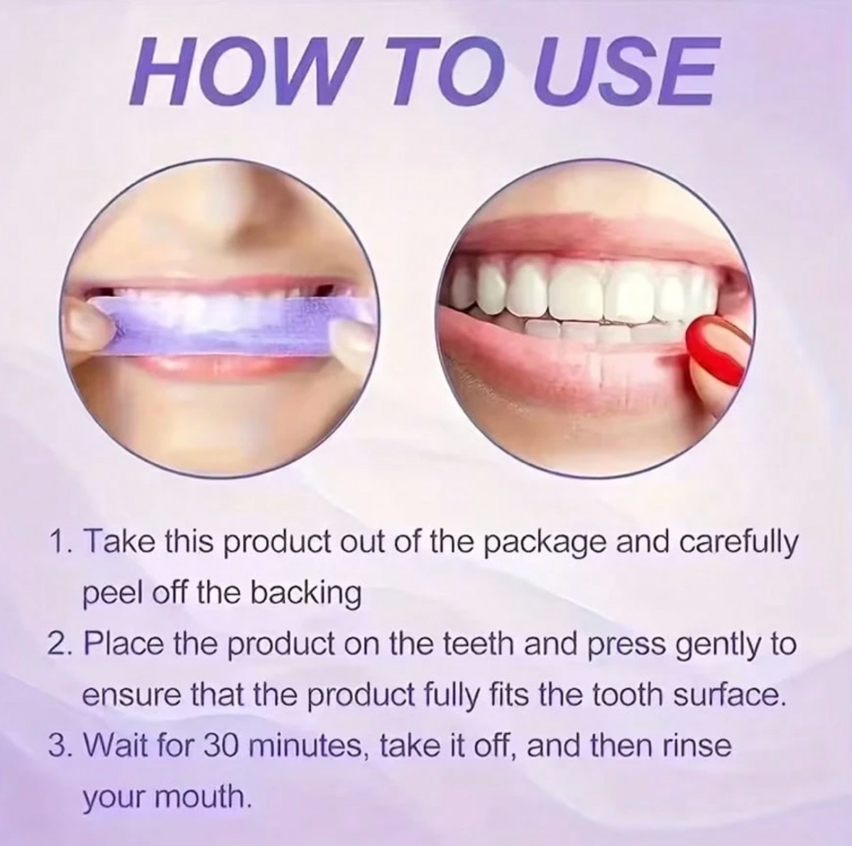 Teeth Whitening Strips – 28-Piece Purple Deep-Cleaning Oral Care Strips