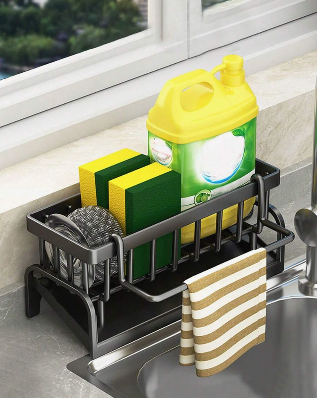 Multi-Functional Sink Storage & Sponge Rack