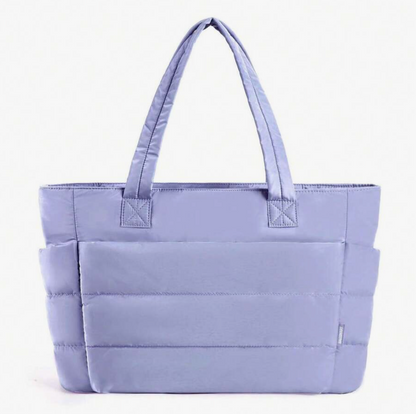 Large Quilted Tote Bag with Laptop Sleeve
