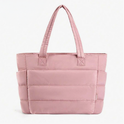 Large Quilted Tote Bag with Laptop Sleeve