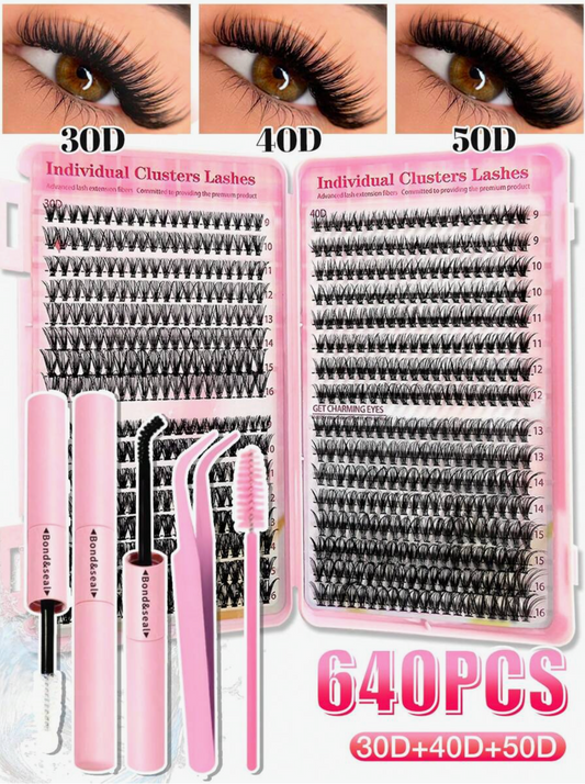 640-Piece D Curl DIY Eyelash Extension Kit