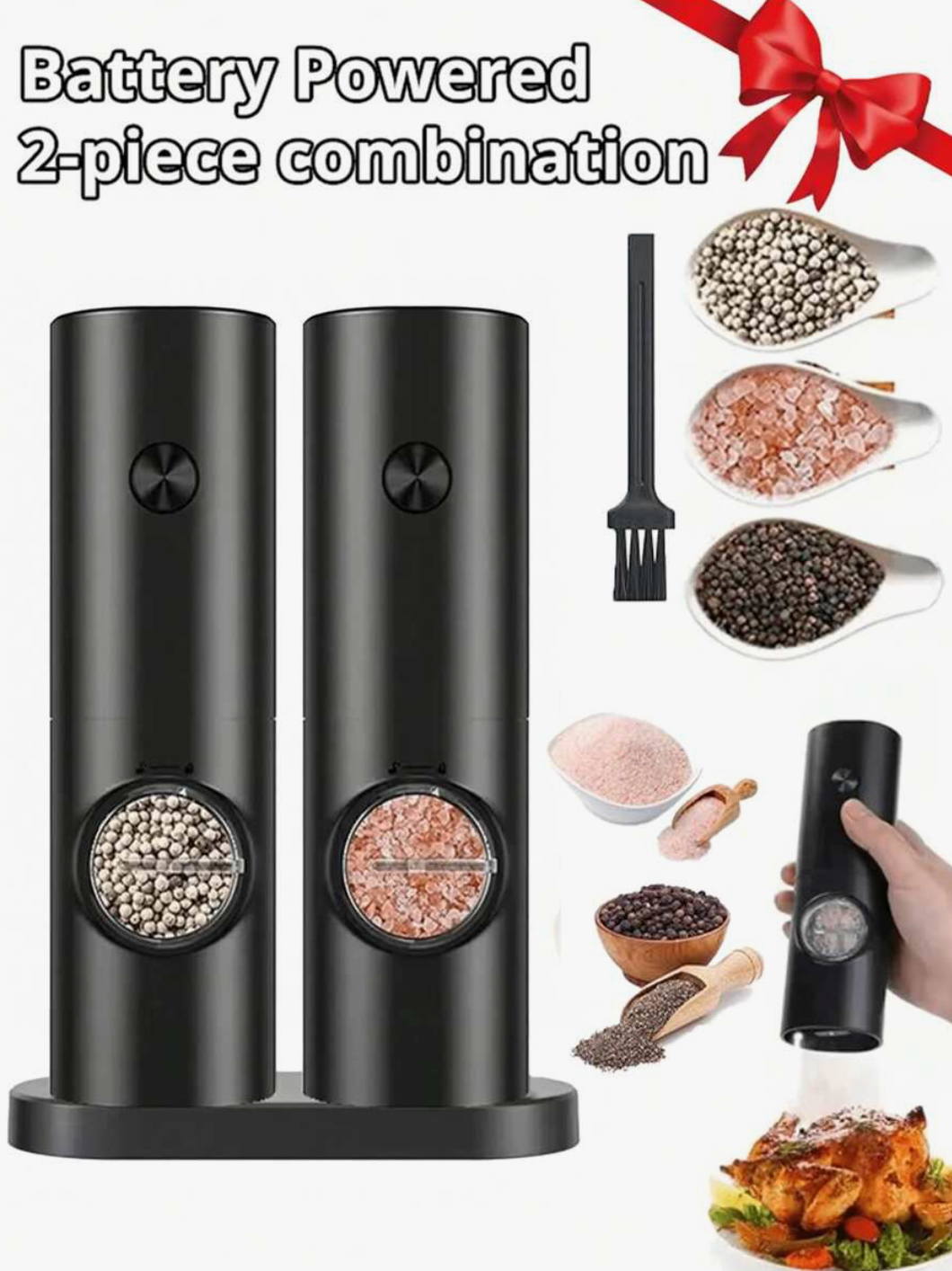 Electric Salt & Pepper Grinder – Adjustable Coarseness