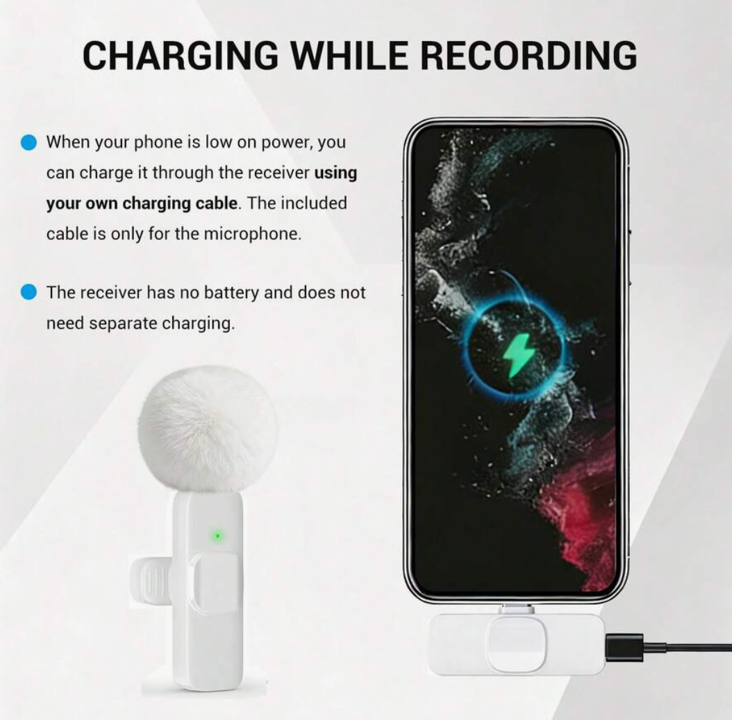 Wireless Lavalier Microphone for Android & Apple