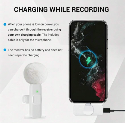 Wireless Lavalier Microphone for Android & Apple
