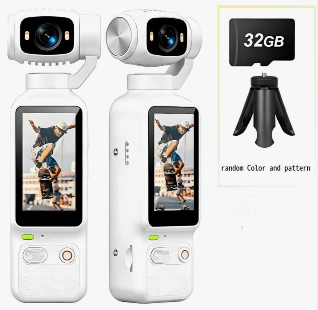 4K HD Pocket Camera with 180° Rotating Screen