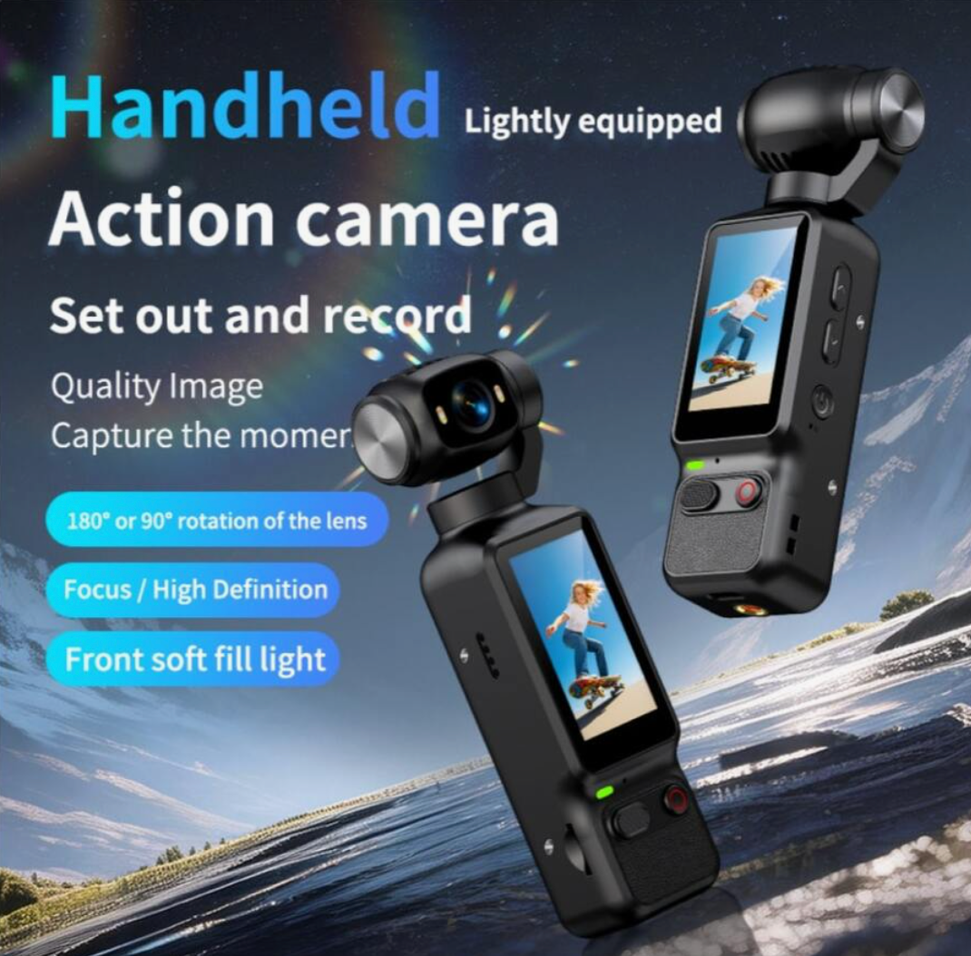 4K HD Pocket Camera with 180° Rotating Screen