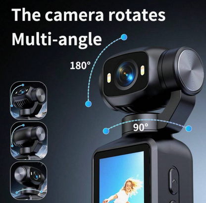 4K HD Pocket Camera with 180° Rotating Screen