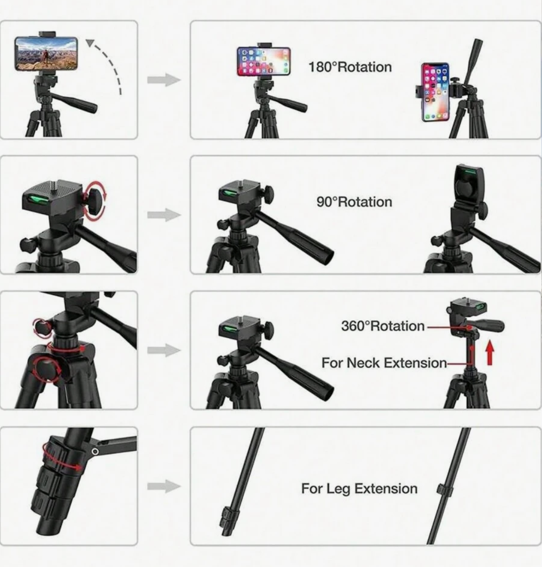 Portable Aluminum Phone & Camera Tripod