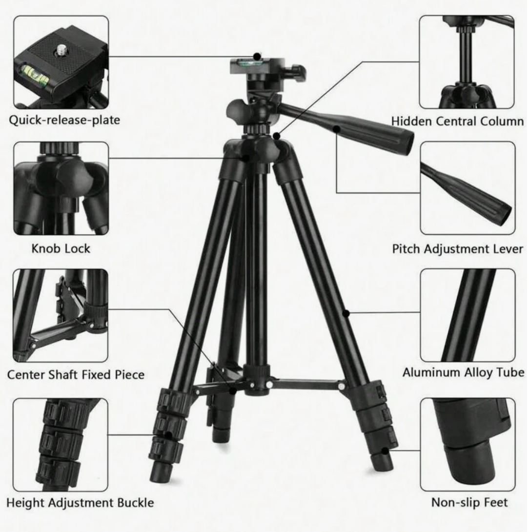 Portable Aluminum Phone & Camera Tripod