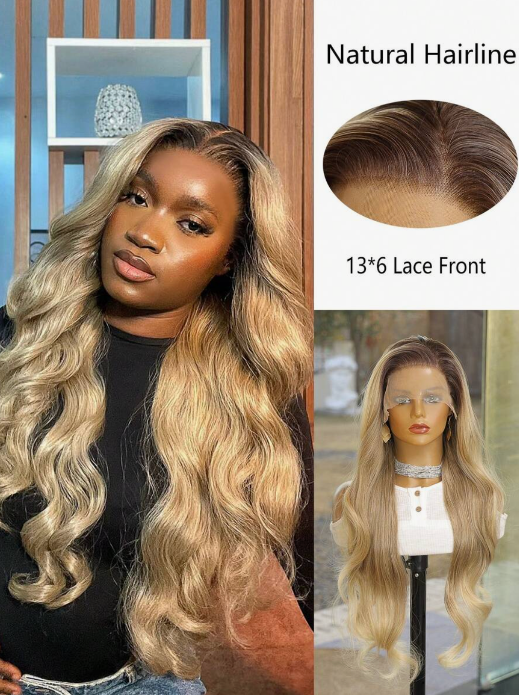 13×6 Extra Long Natural Wave Lace Front Wig - 30 inch