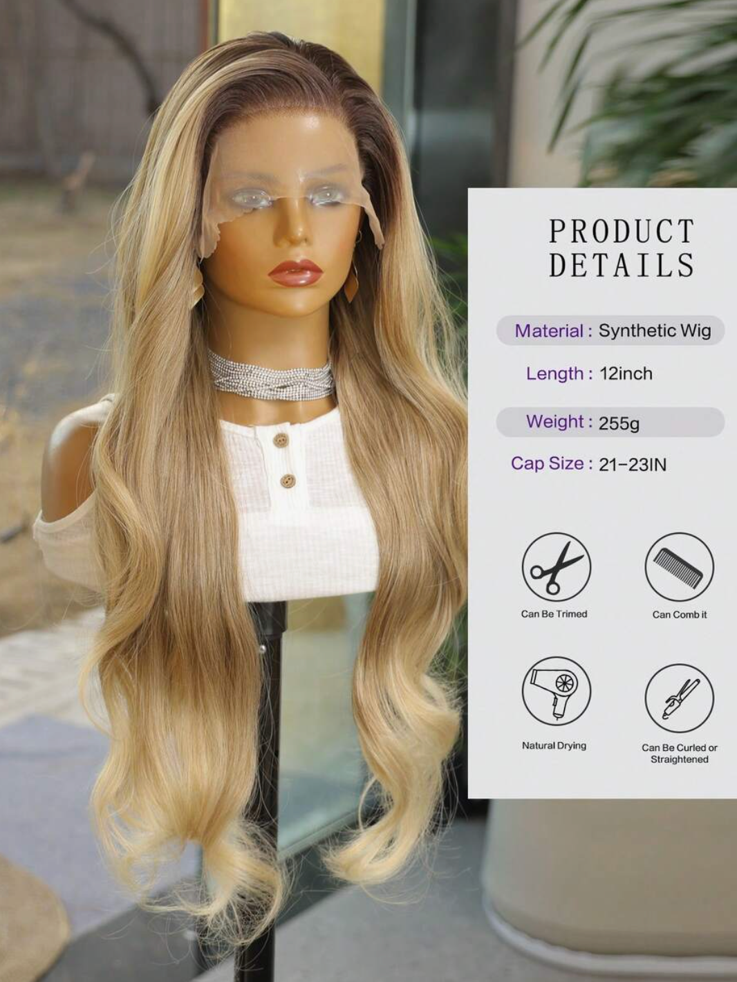 13×6 Extra Long Natural Wave Lace Front Wig - 30 inch