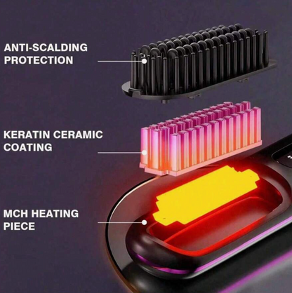 Portable Wireless Hair Straightening Comb