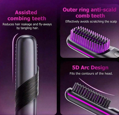 Portable Wireless Hair Straightening Comb