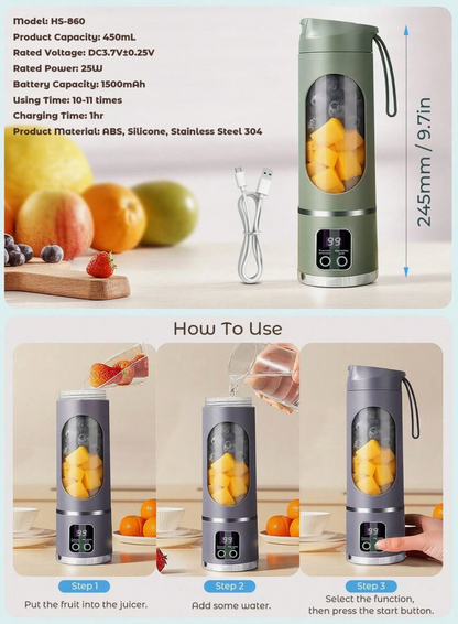 Teckwe 450ML Portable USB Blender