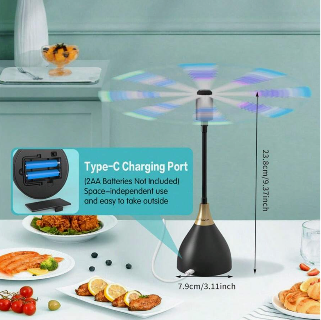 Portable Fly Repellent Fan – USB & Battery Powered Desktop Fly Deterrent