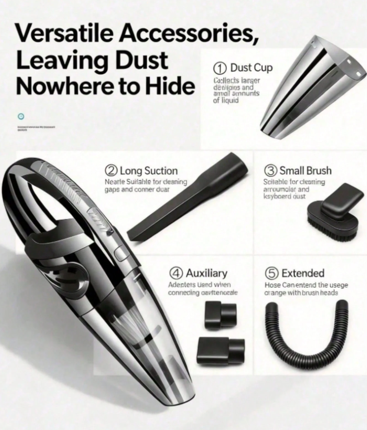 LEVIATECH Cordless Handheld Vacuum Cleaner – Rechargeable Wet & Dry Mini Vacuum