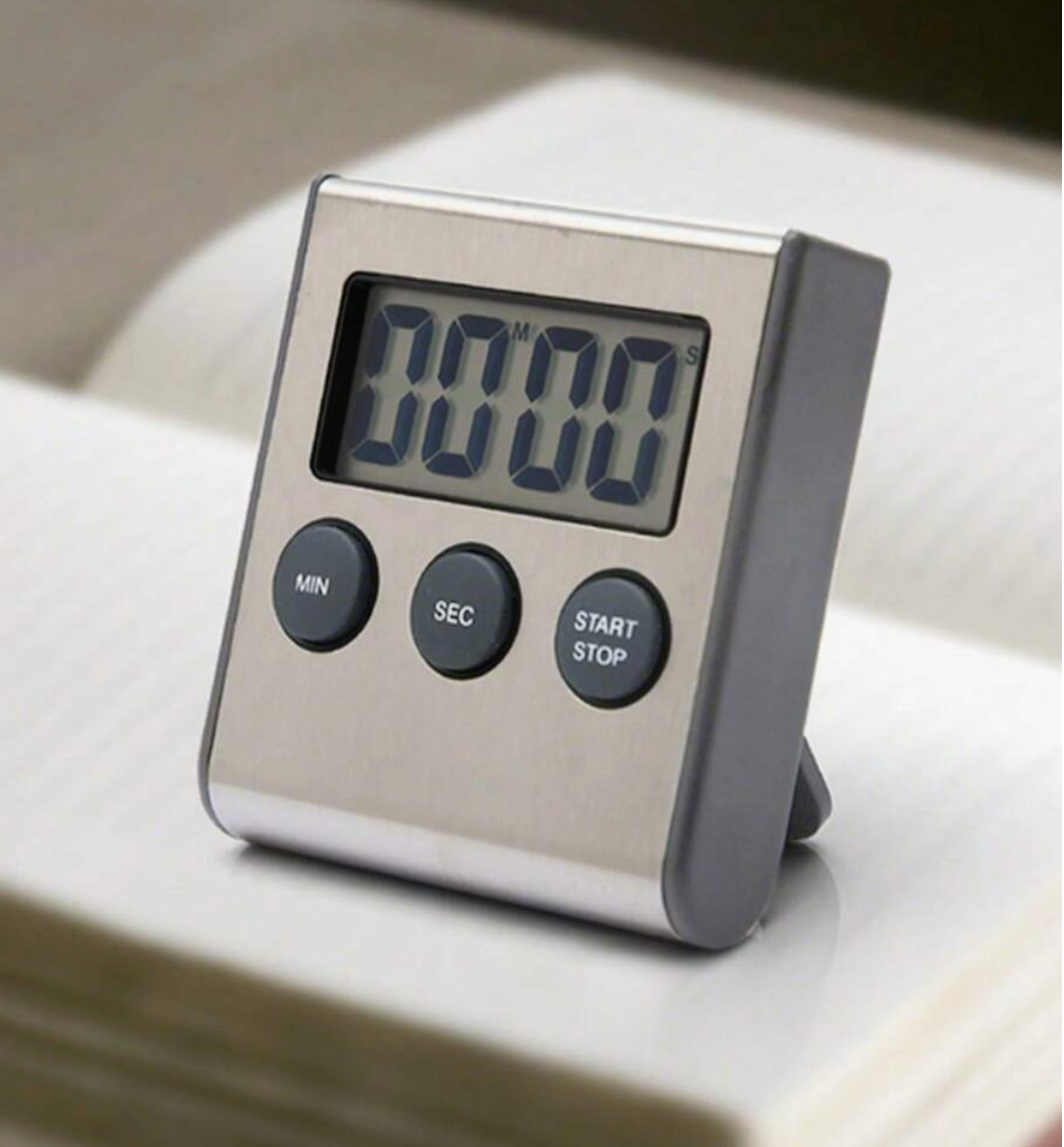 Stainless Steel Kitchen Timer – Magnetic Digital Cooking Timer with Stand
