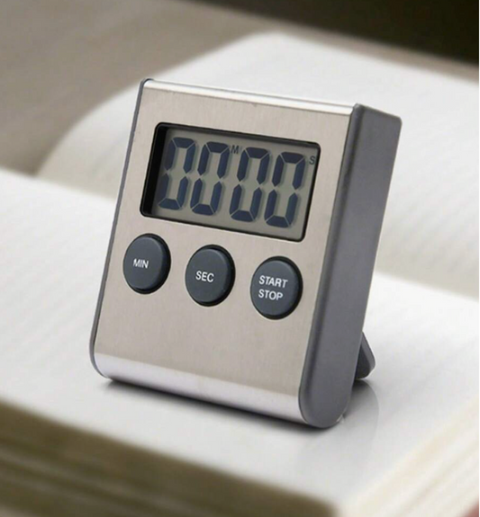 Stainless Steel Kitchen Timer – Magnetic Digital Cooking Timer with Stand