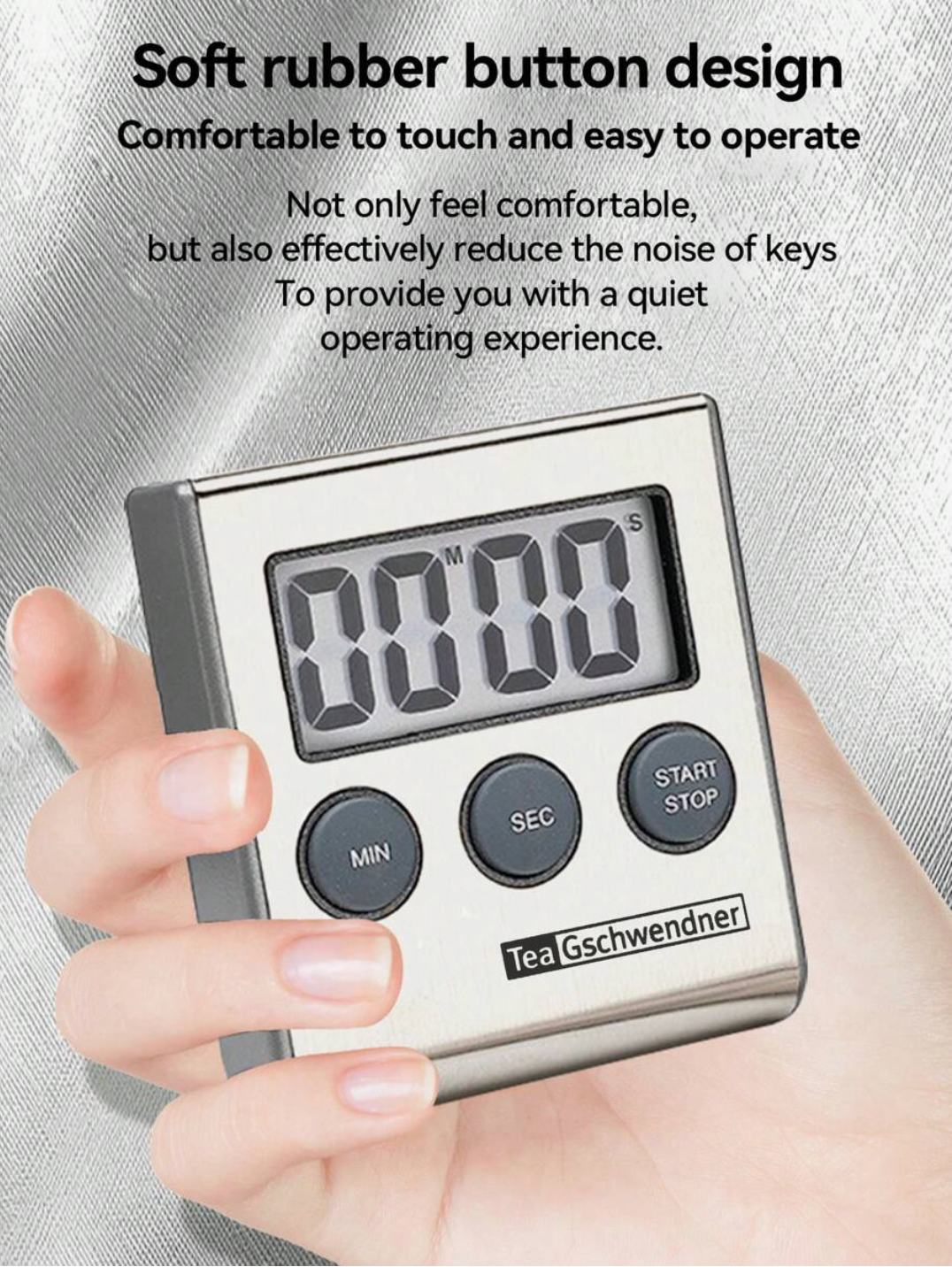 Stainless Steel Kitchen Timer – Magnetic Digital Cooking Timer with Stand