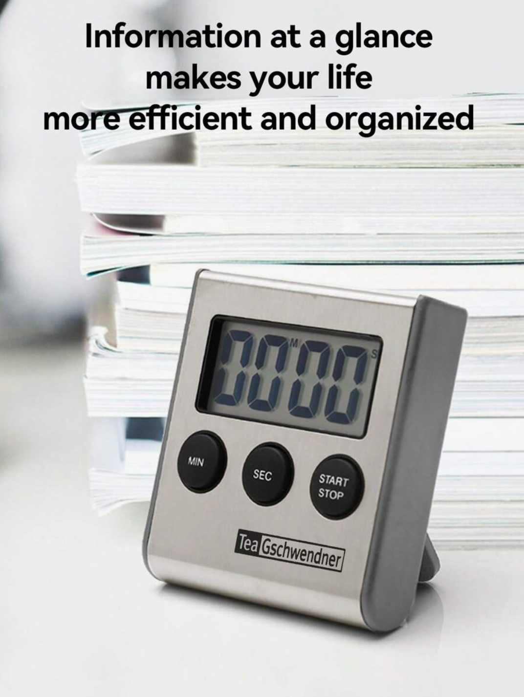 Stainless Steel Kitchen Timer – Magnetic Digital Cooking Timer with Stand