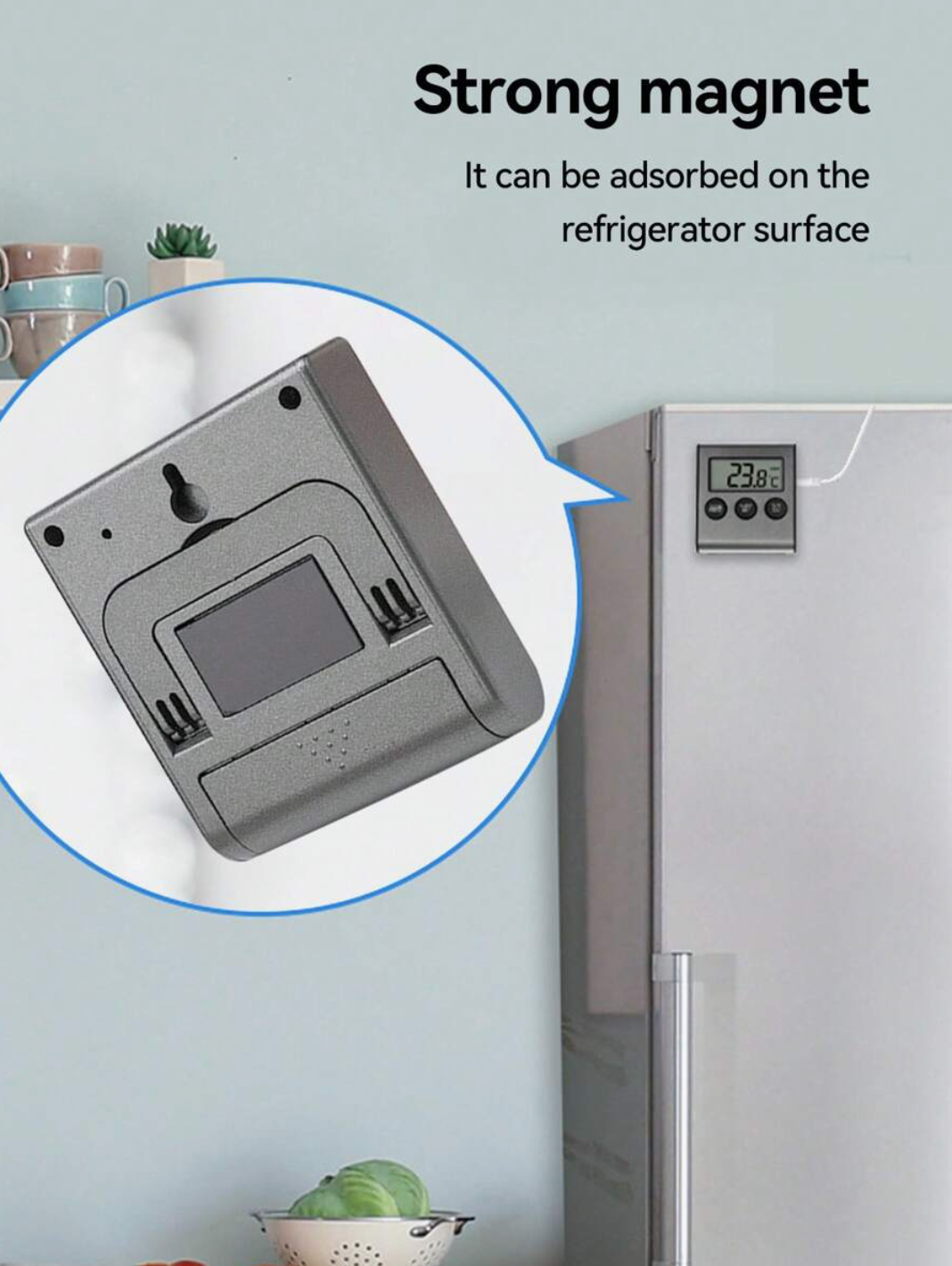 Stainless Steel Kitchen Timer – Magnetic Digital Cooking Timer with Stand