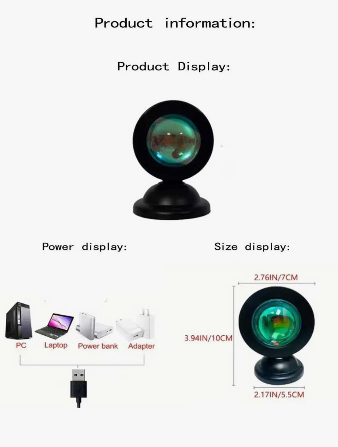 LED Sunset Projection Lamp