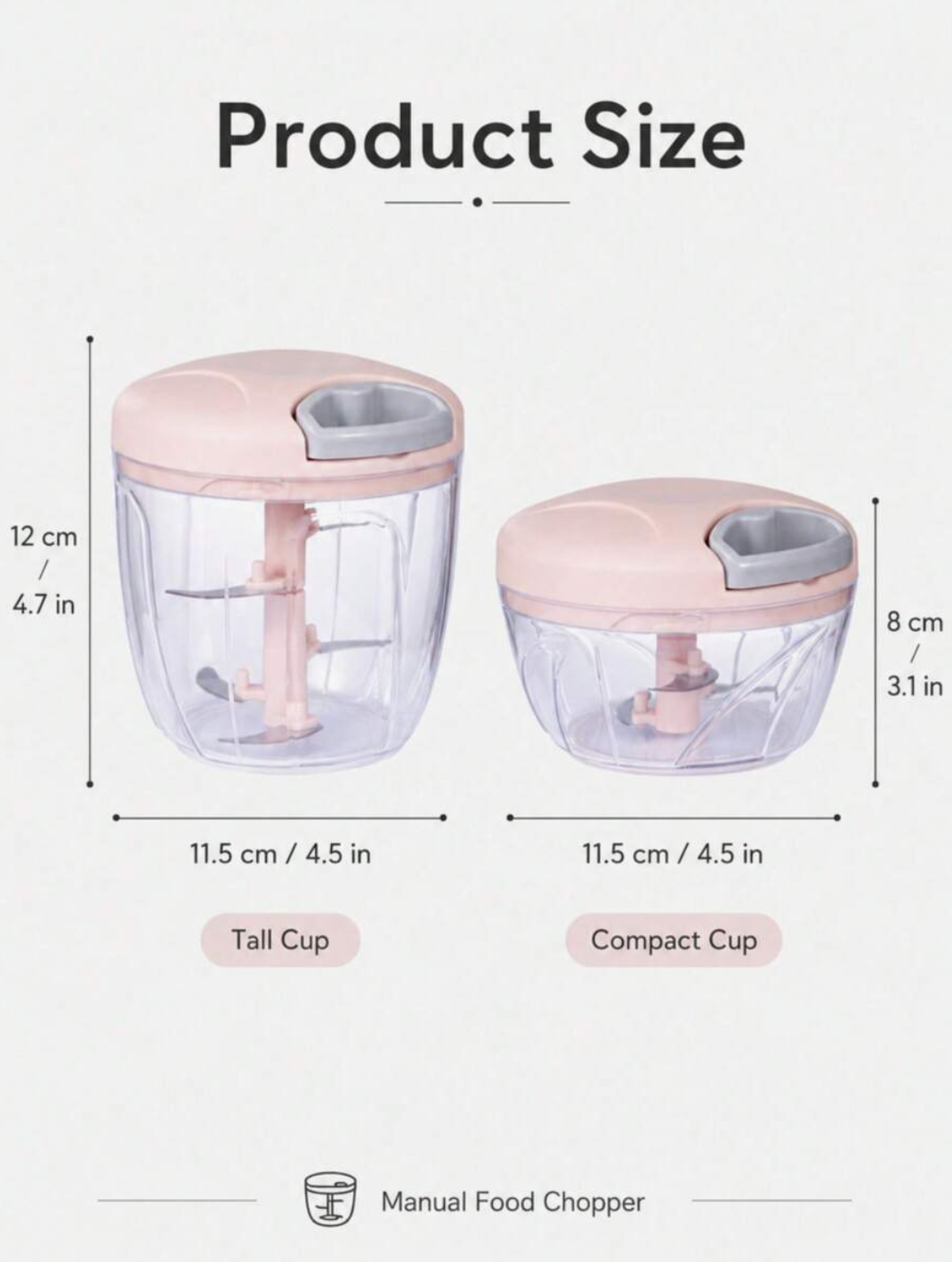 Manual Food Chopper & Meat Grinder – Rotary Garlic, Vegetable & Nut Chopper