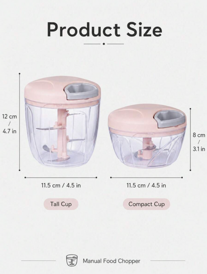 Manual Food Chopper & Meat Grinder – Rotary Garlic, Vegetable & Nut Chopper