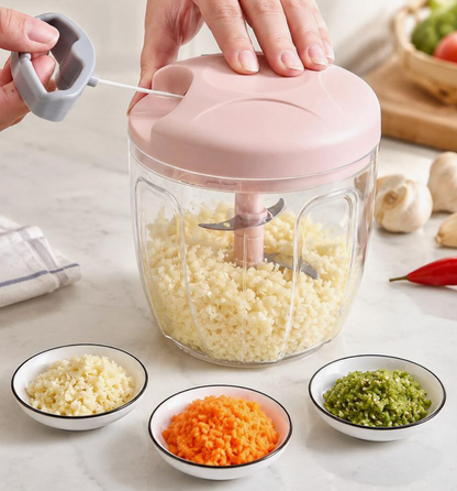 Manual Food Chopper & Meat Grinder – Rotary Garlic, Vegetable & Nut Chopper