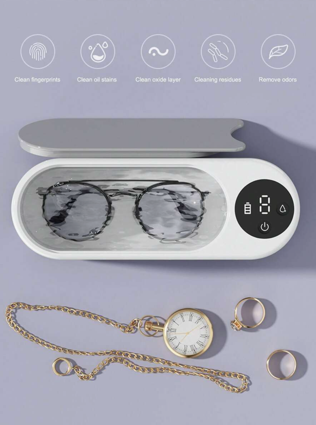 Portable Ultrasonic Cleaner – USB Type-C Vibration Cleaner for Glasses, Jewellery & Small Items