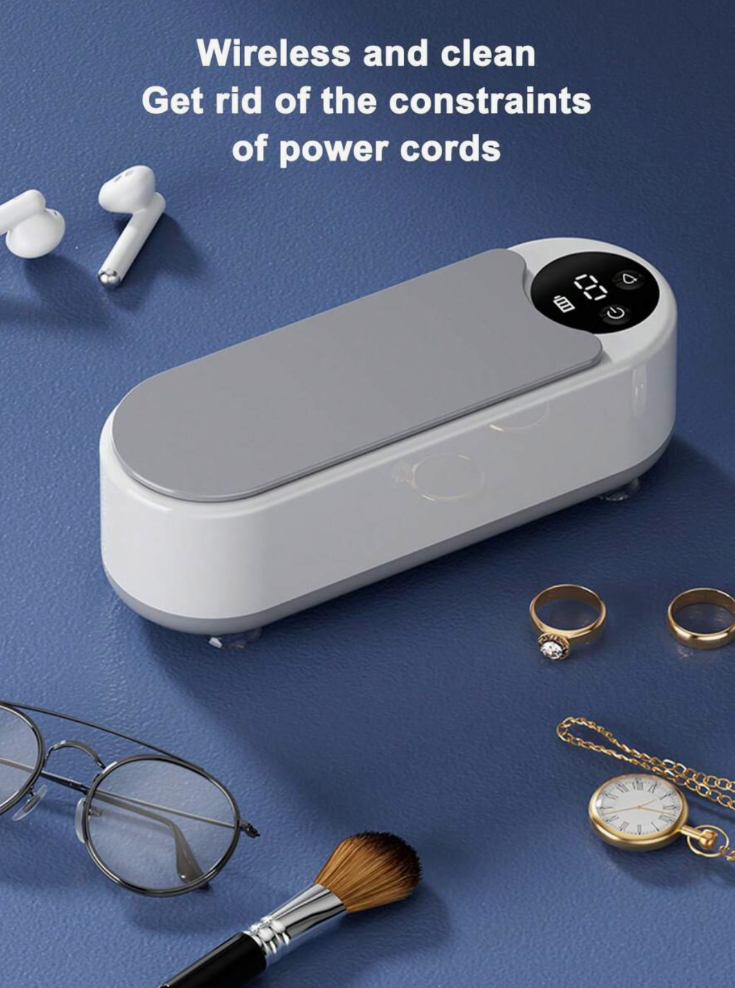 Portable Ultrasonic Cleaner – USB Type-C Vibration Cleaner for Glasses, Jewellery & Small Items
