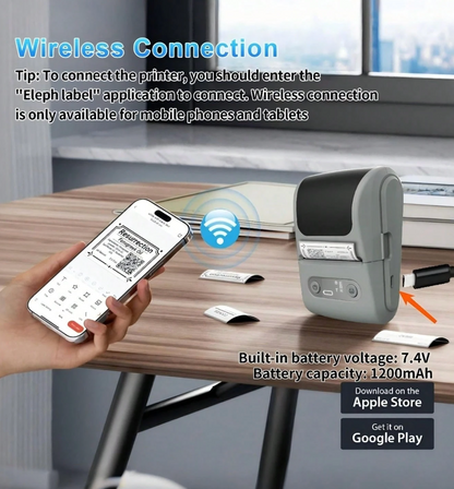 Mini Thermal Label Printer – Bluetooth Portable Inkless Sticker & Label Maker