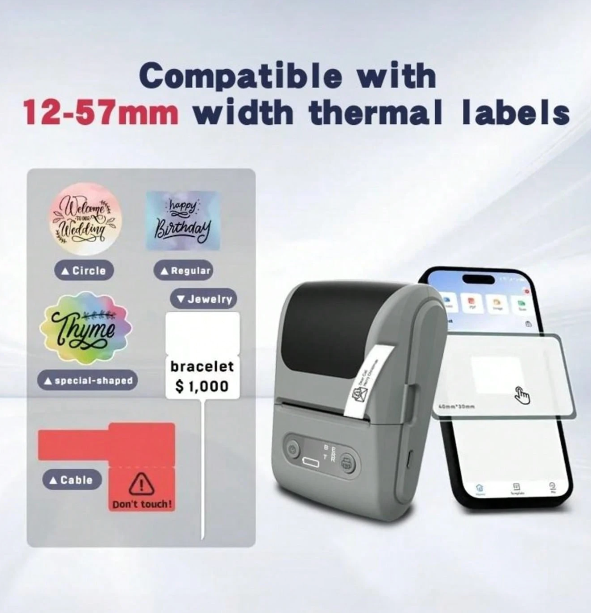 Mini Thermal Label Printer – Bluetooth Portable Inkless Sticker & Label Maker