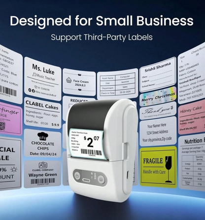 Mini Thermal Label Printer – Bluetooth Portable Inkless Sticker & Label Maker