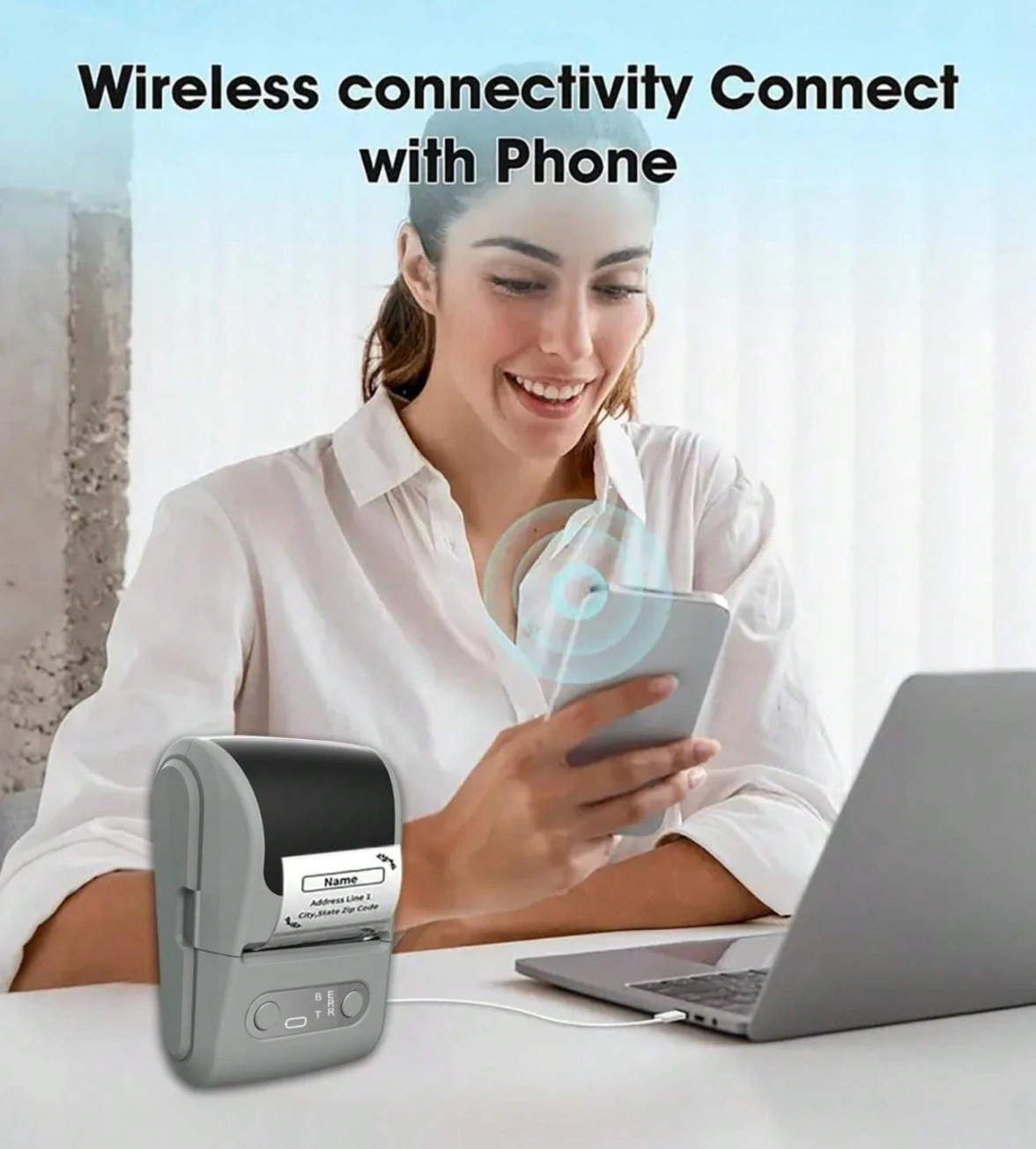 Mini Thermal Label Printer – Bluetooth Portable Inkless Sticker & Label Maker