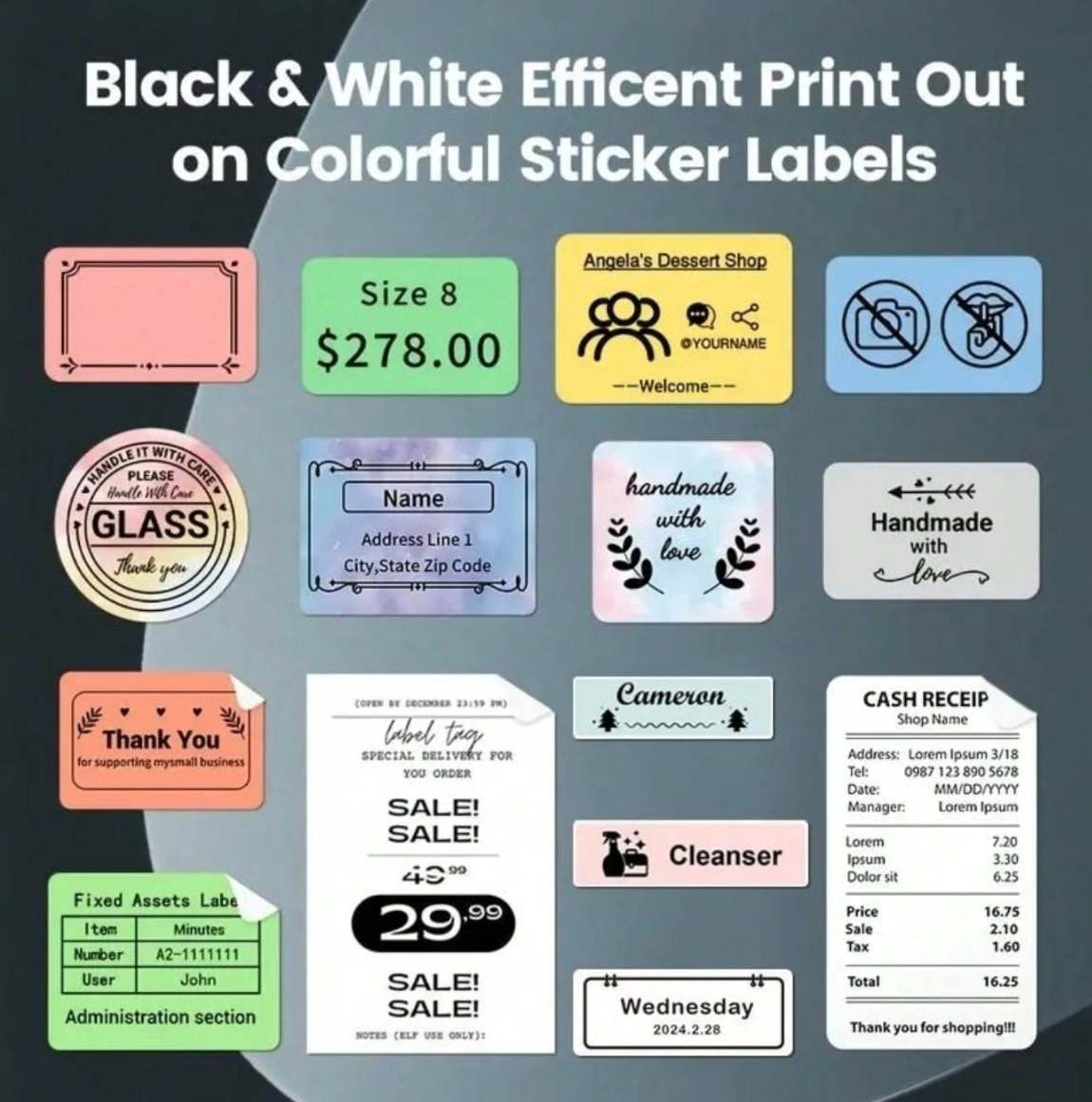 Mini Thermal Label Printer – Bluetooth Portable Inkless Sticker & Label Maker