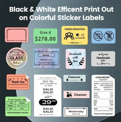 Mini Thermal Label Printer – Bluetooth Portable Inkless Sticker & Label Maker