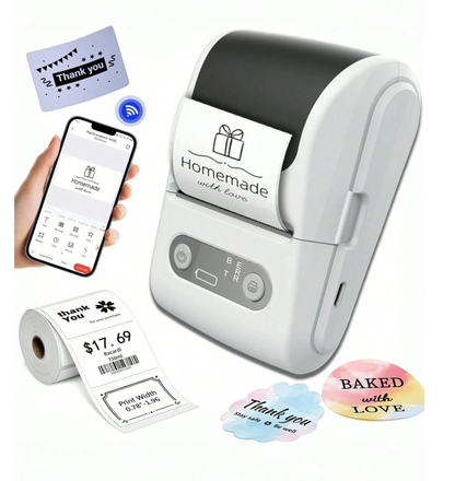 Mini Thermal Label Printer – Bluetooth Portable Inkless Sticker & Label Maker