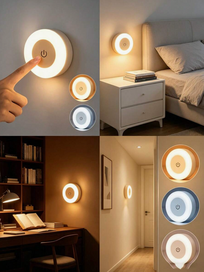Dimmable LED Touch Night Light – Rechargeable Wireless Cabinet & Wall Light