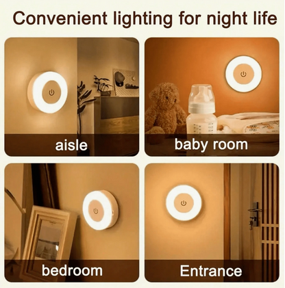 Dimmable LED Touch Night Light – Rechargeable Wireless Cabinet & Wall Light