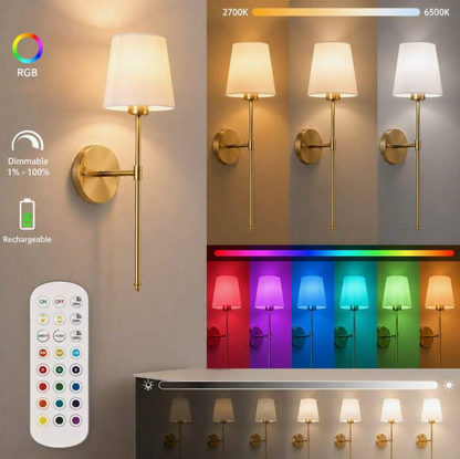 2-Piece Rechargeable Wireless Wall Lamp