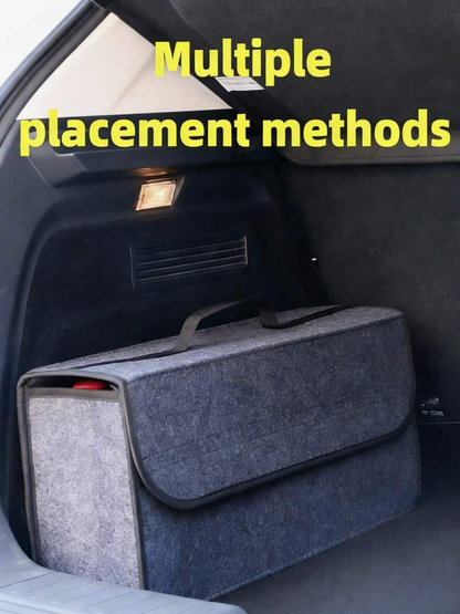 Felt Fabric Foldable Car Trunk Storage Bag – Grey Vehicle Boot Organiser