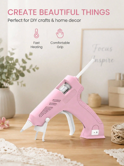 Cordless Hot Glue Gun Kit – USB Rechargeable Glue Gun with 20 Glue Sticks
