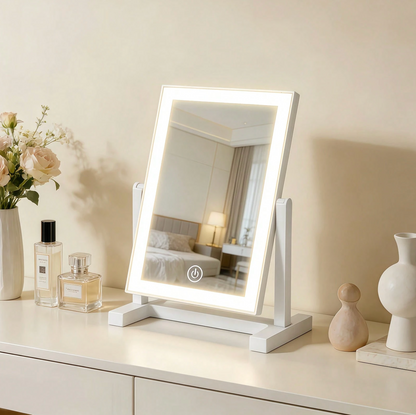 3-Colour LED Makeup Mirror – Rechargeable Folding Touch-Control Vanity Mirror