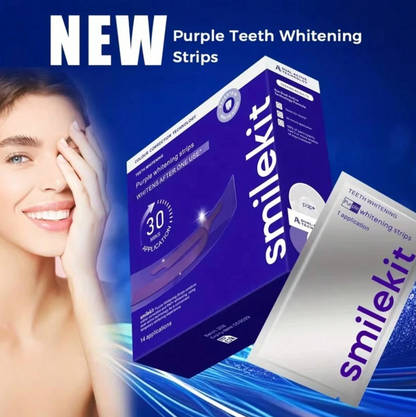 Teeth Whitening Strips – 28-Piece Purple Deep-Cleaning Oral Care Strips