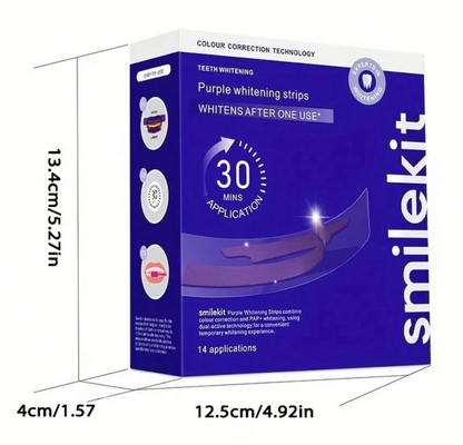 Teeth Whitening Strips – 28-Piece Purple Deep-Cleaning Oral Care Strips
