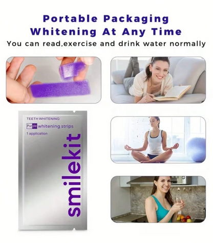 Teeth Whitening Strips – 28-Piece Purple Deep-Cleaning Oral Care Strips