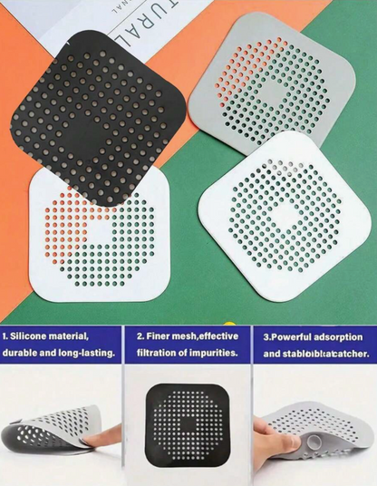 Silicone Hair Catcher & Drain Plug – Anti-Clog Shower, Bath & Sink Filter